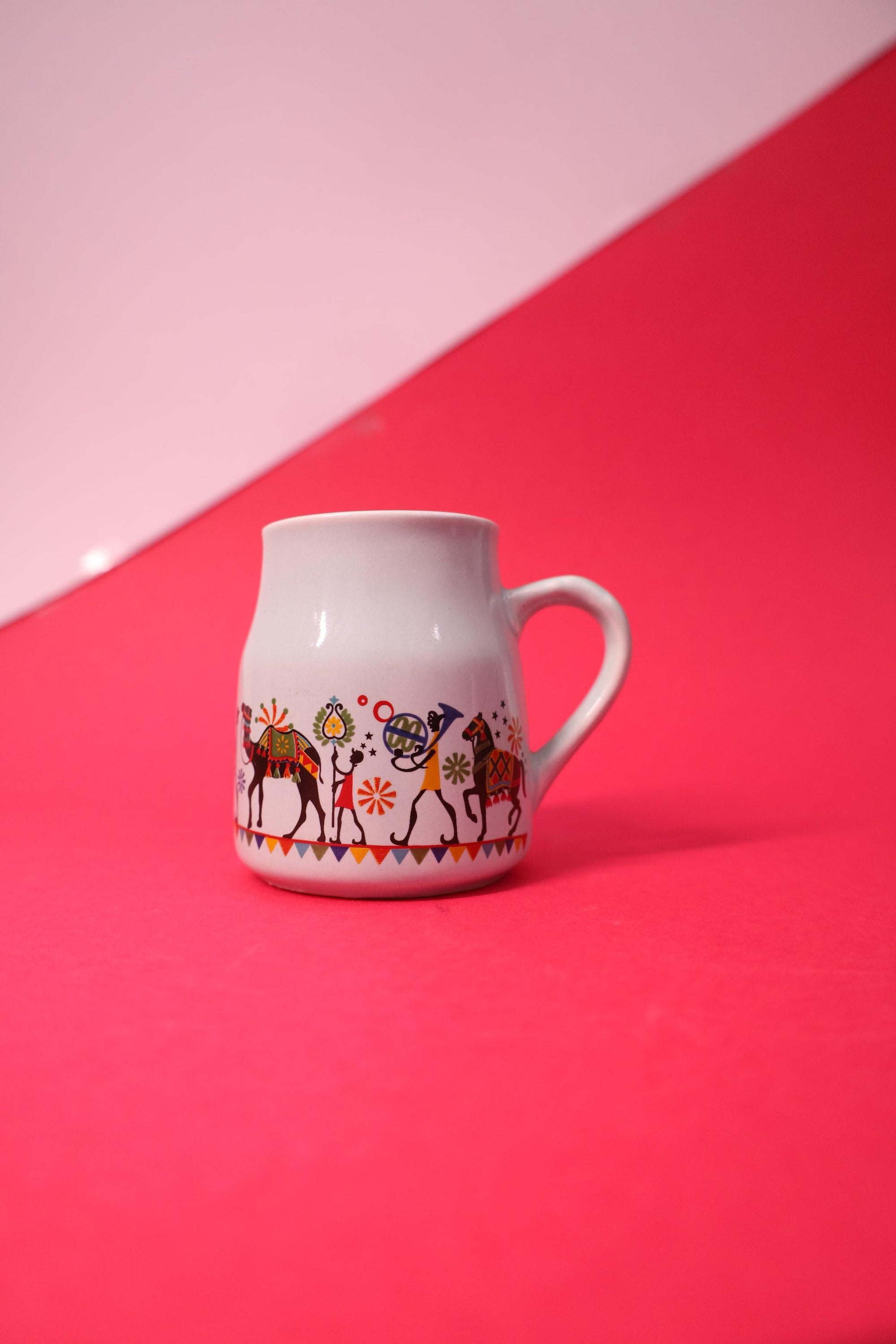 Colorful Elephant Print Ceramic Mug Set