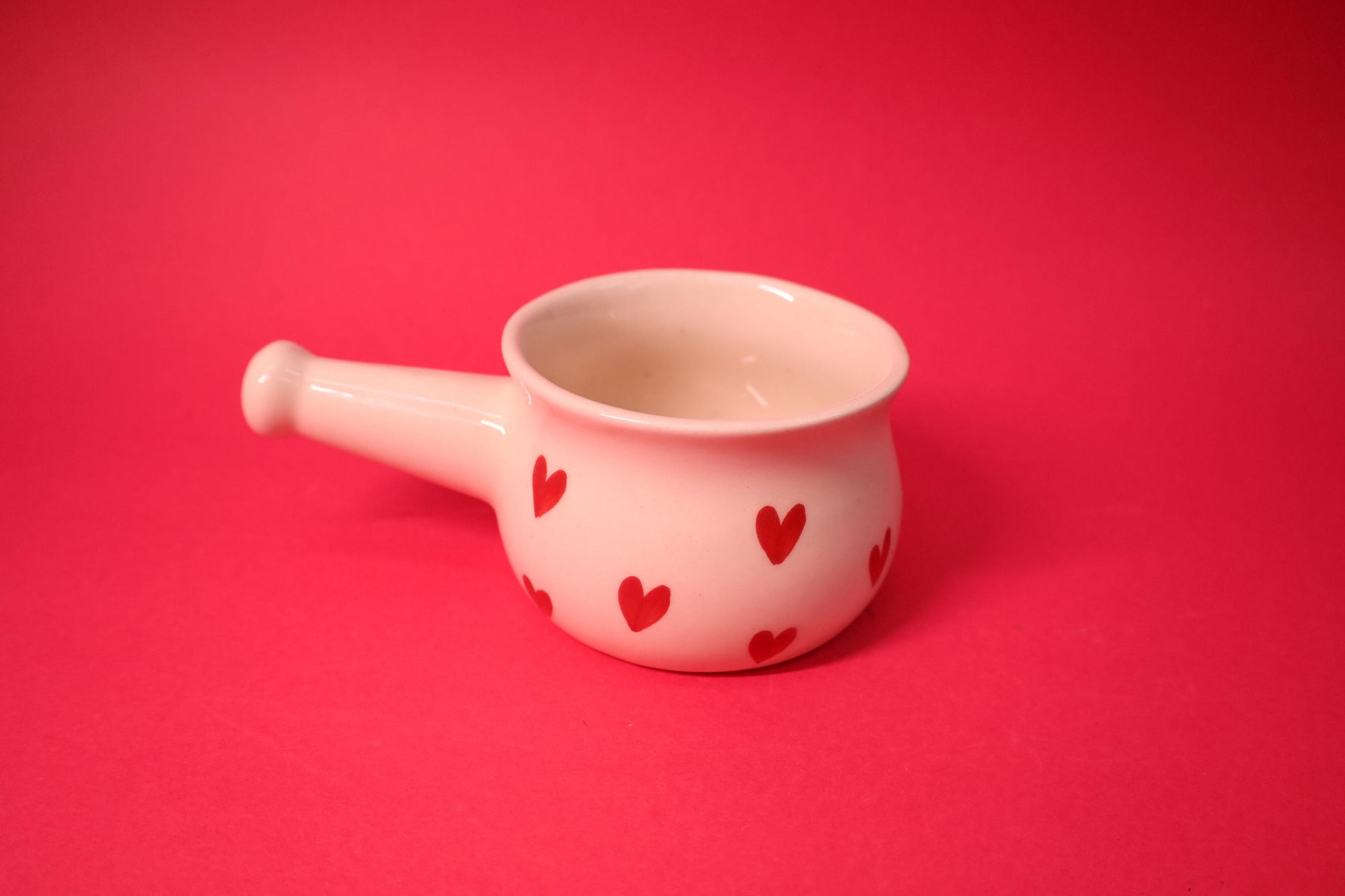 Red Heart Print Ceramic Cup and Tray Set