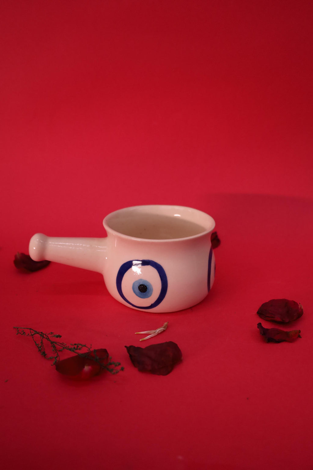 Evil Eye Design Ceramic Cup and Tray Set