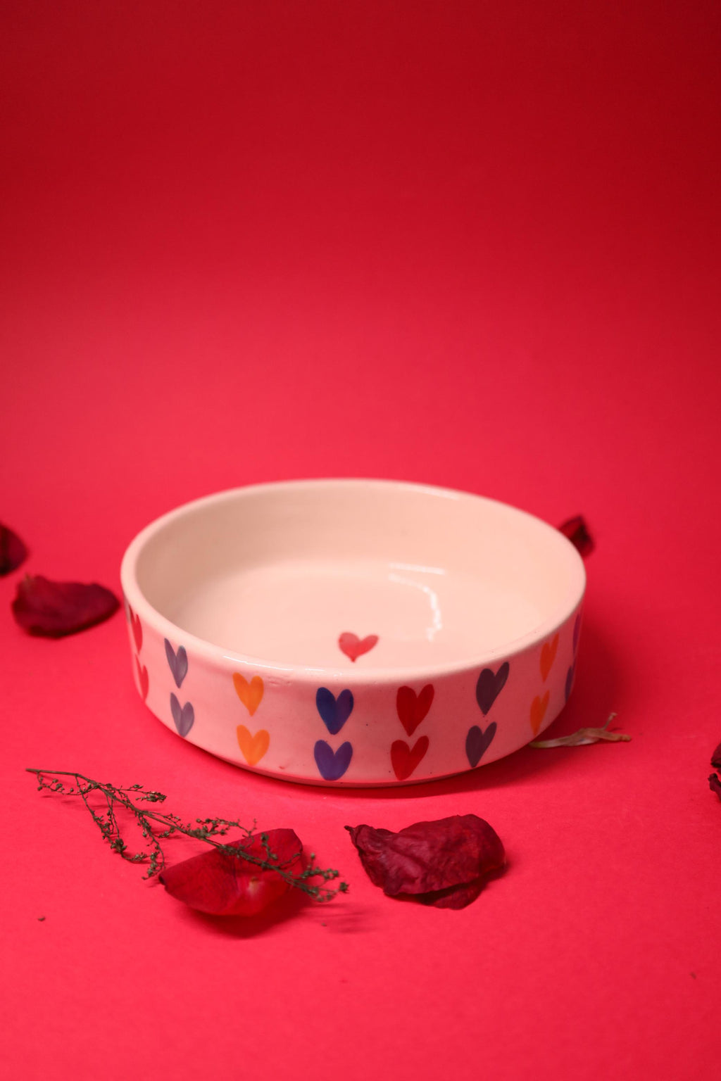 Multicolour Heart printed Bowl