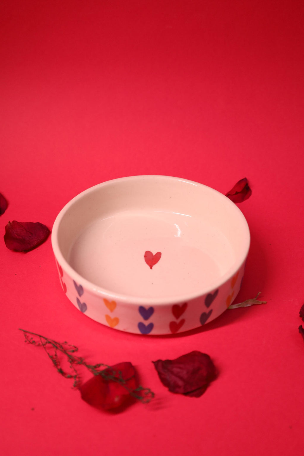 Multicolour Heart printed Bowl