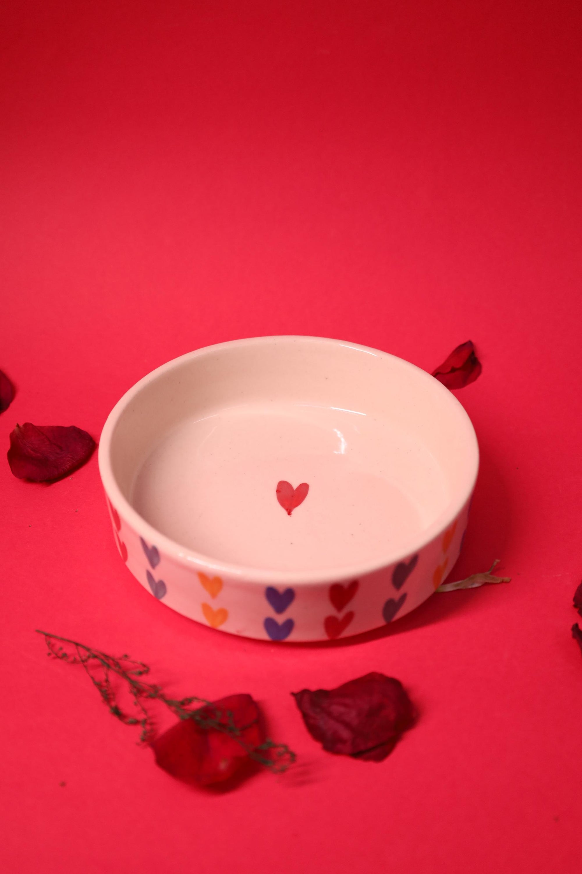 Multicolour Heart printed Bowl
