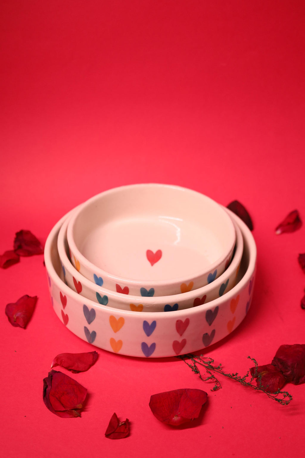 Multicolour Heart printed Bowl