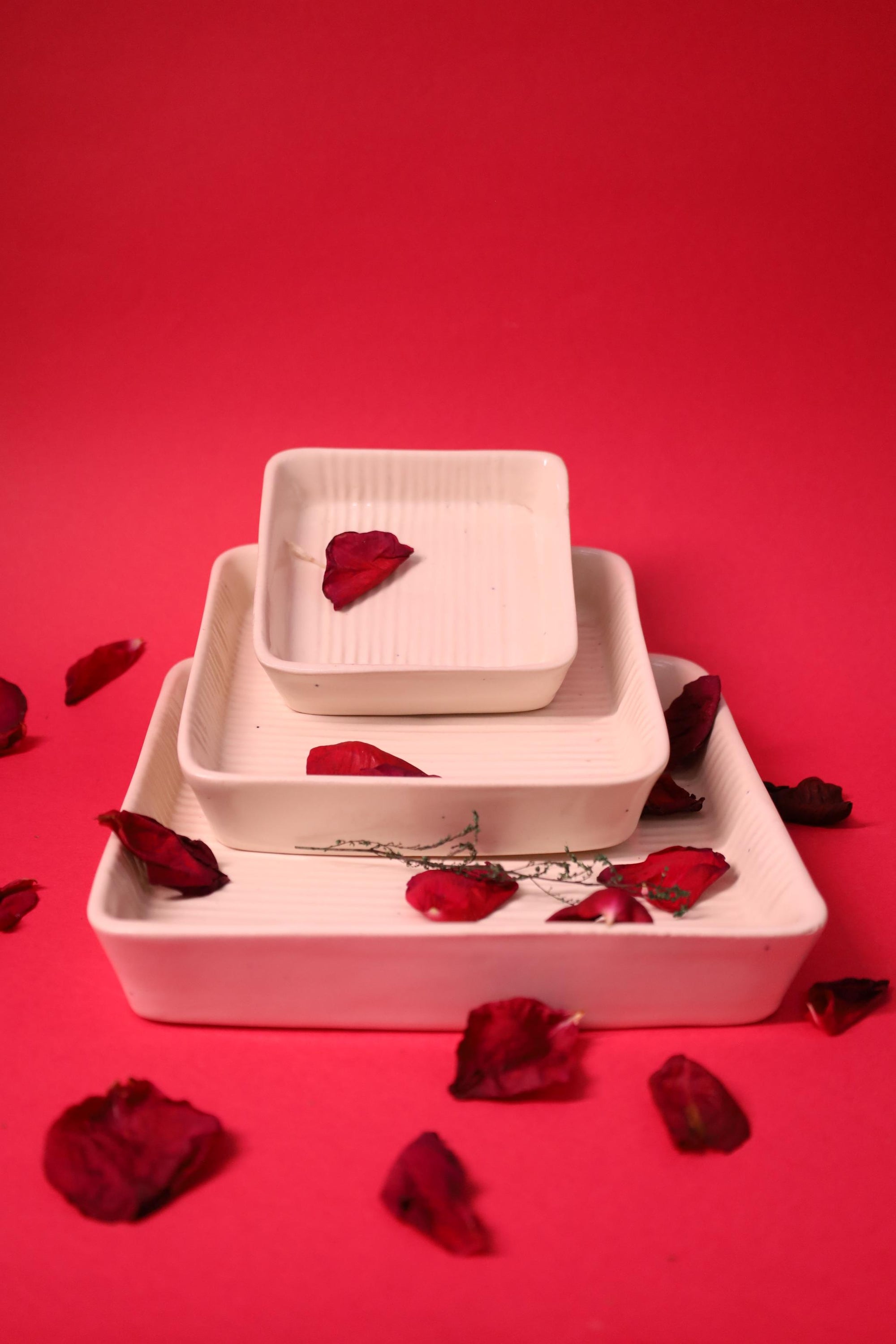 Square Ceramic Serving Plates Set of 3