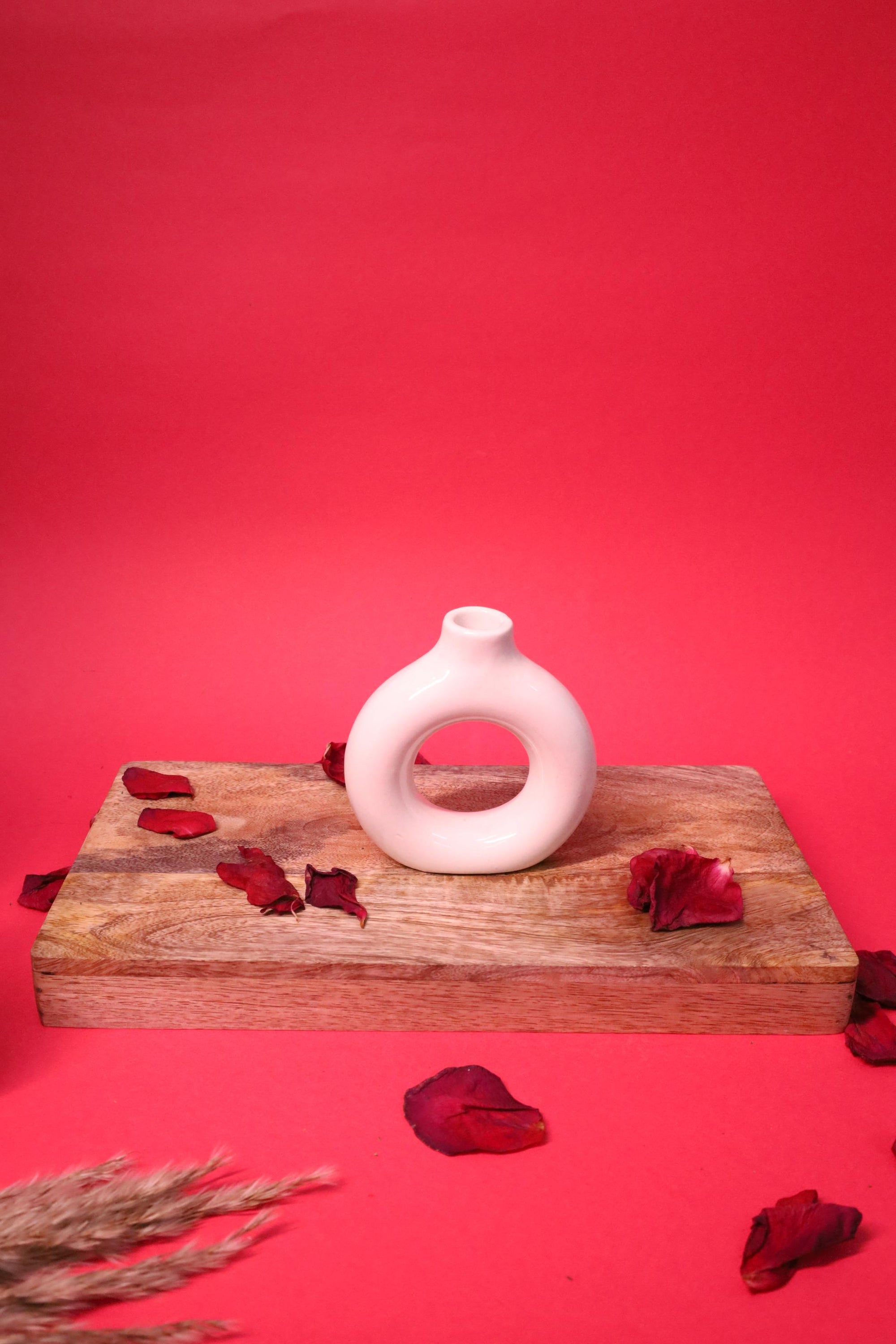 White Ceramic Vases Set of 3