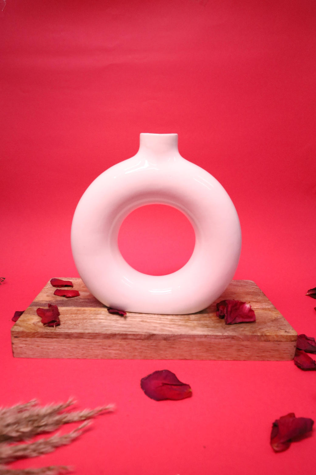 White Ceramic Vases Set of 3