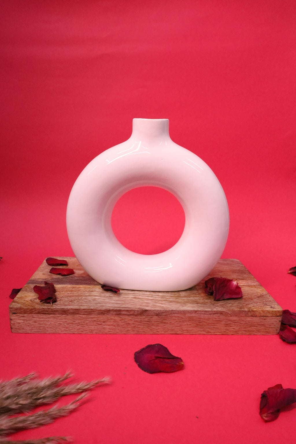 White Ceramic Vases Set of 3