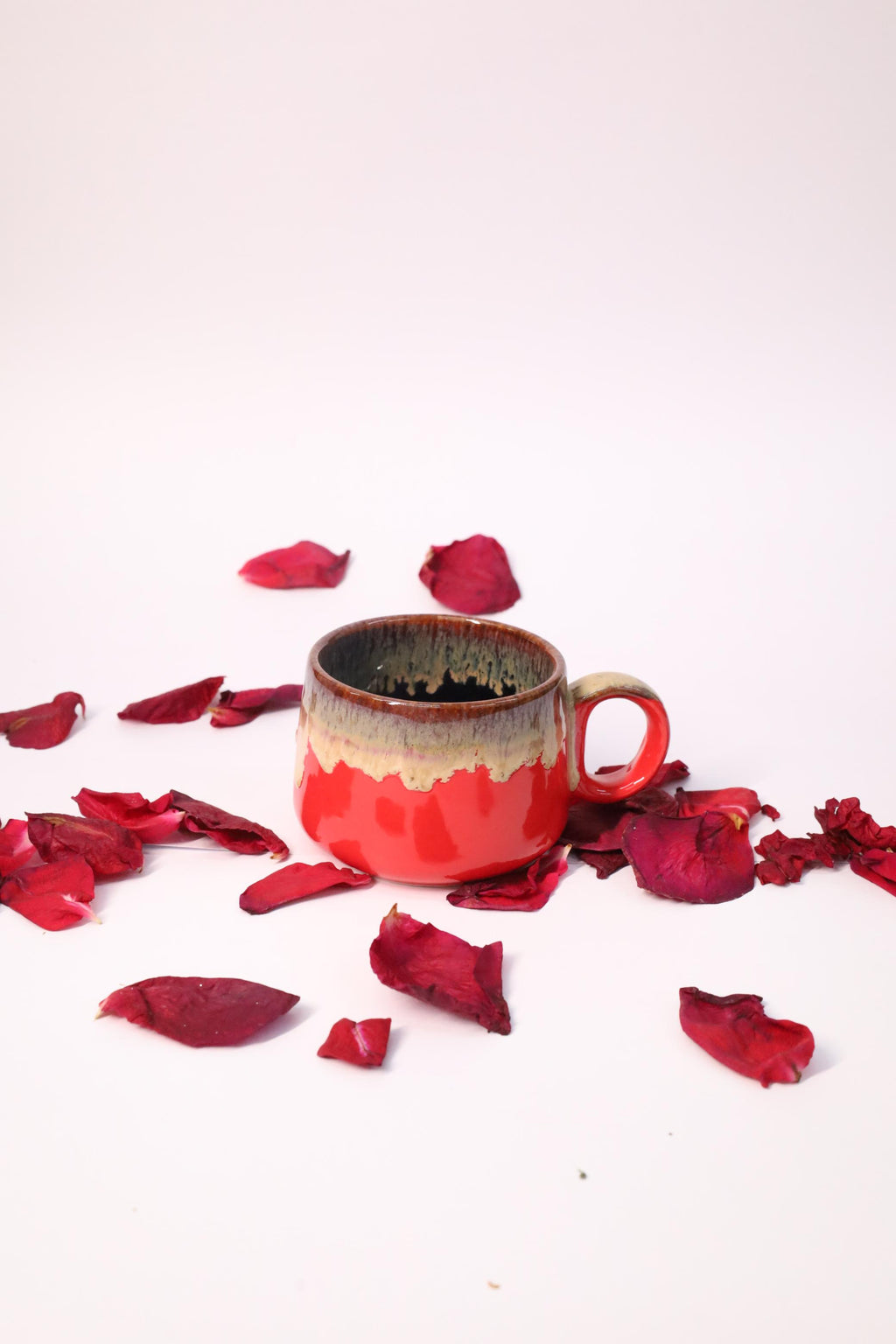 Red Wave Ceramic Tea Cups