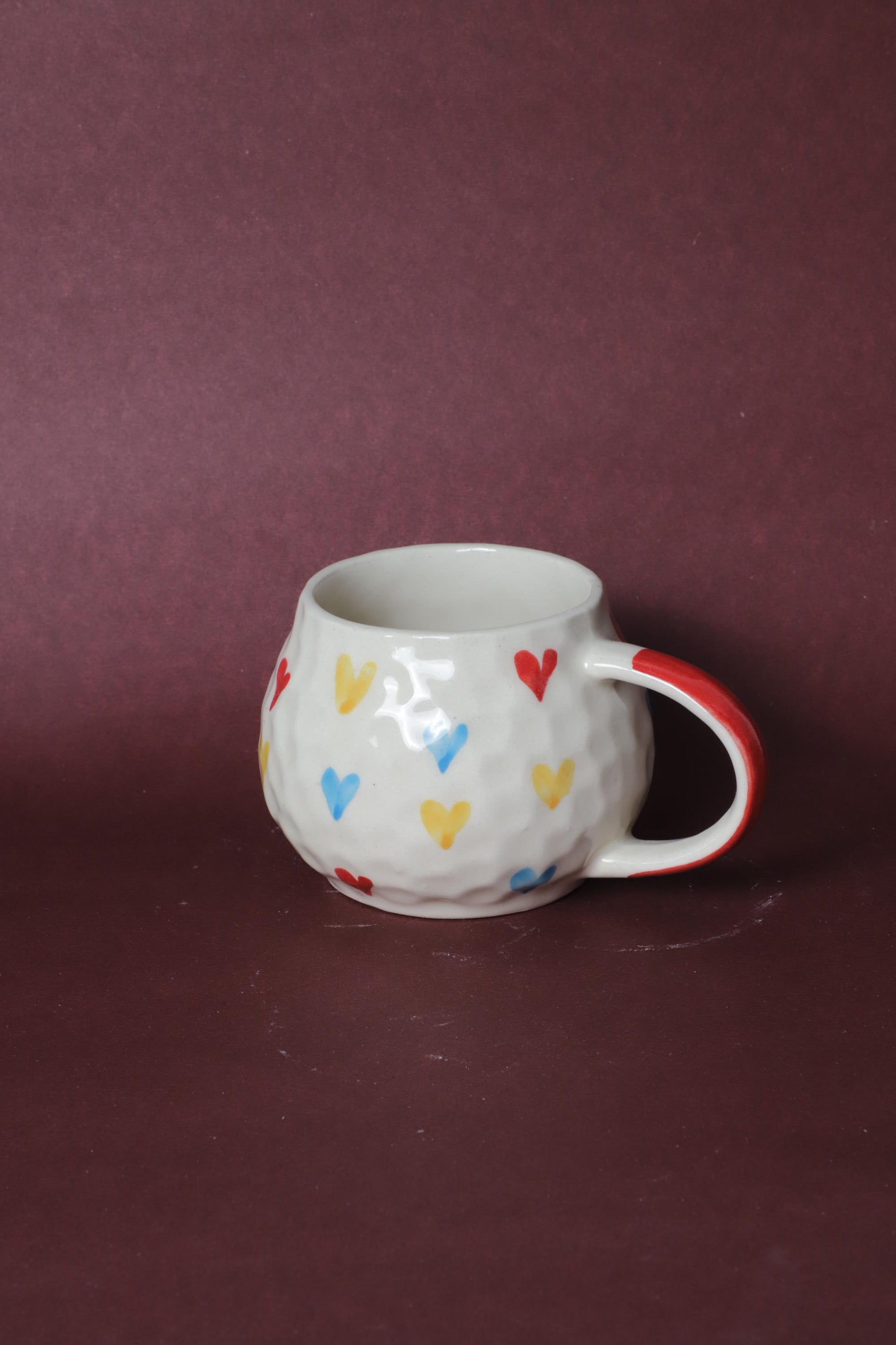 Multicolor Heart Pattern Ceramic Mug