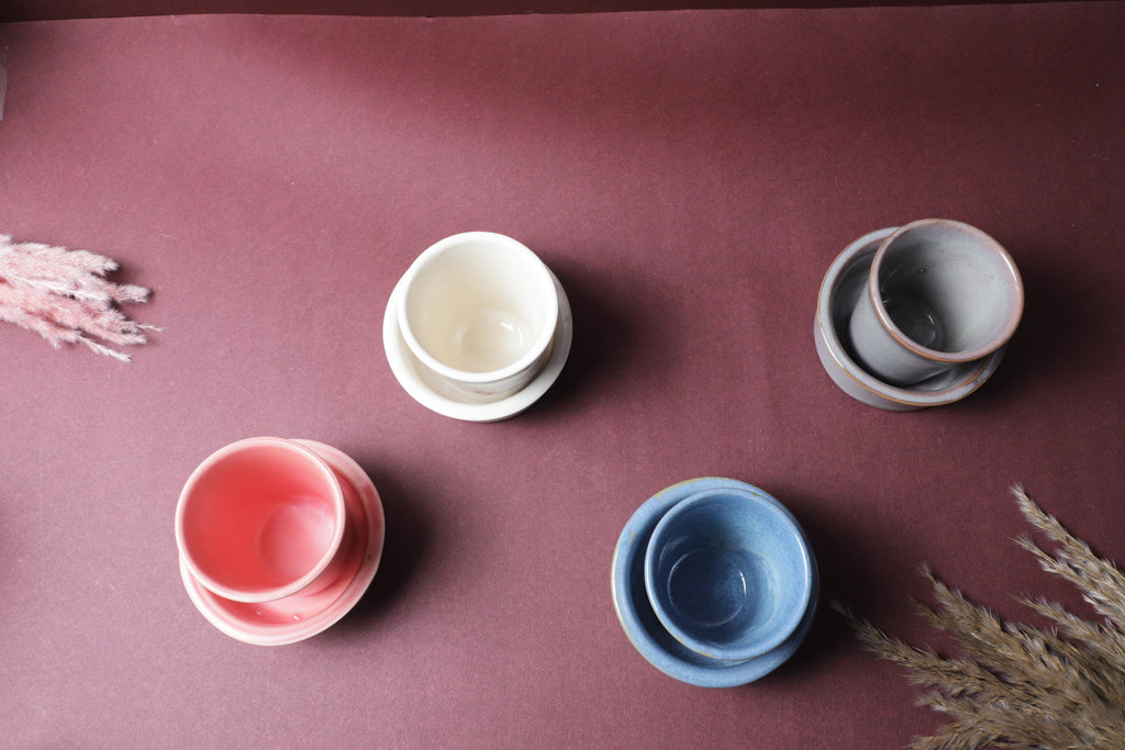 Colorful Ceramic Cup and Saucer Set