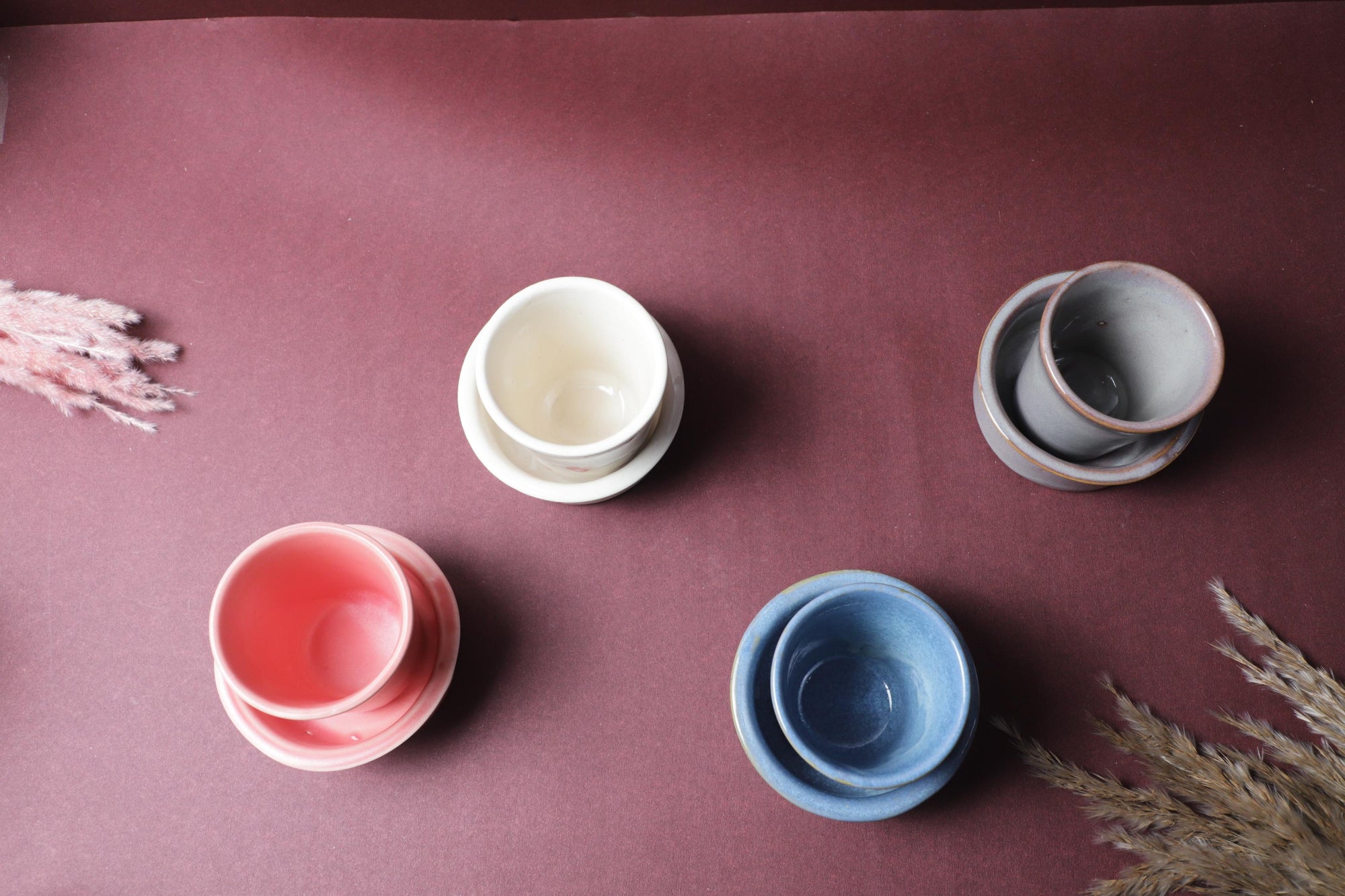 Colorful Ceramic Cup and Saucer Set